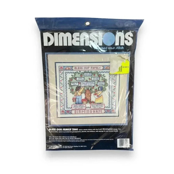 Lot of 2 Dimensions Counted Cross Stitch Vintage Loving Family Birth 80s 90s - Picture 8 of 9